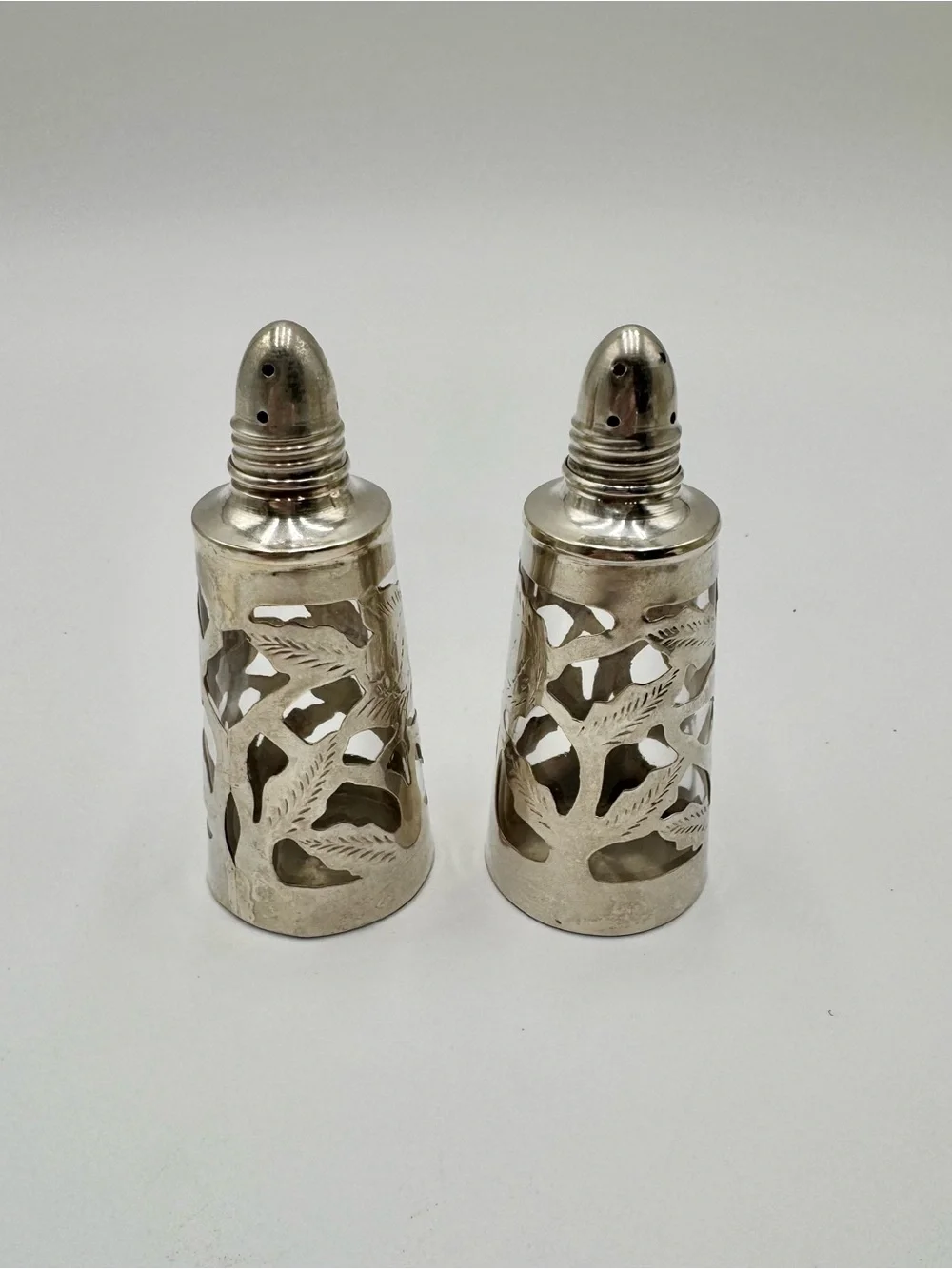 Taxco Sterling Silver 925 Salt and Pepper shakers Marked Taxco 925 Sterling CH
